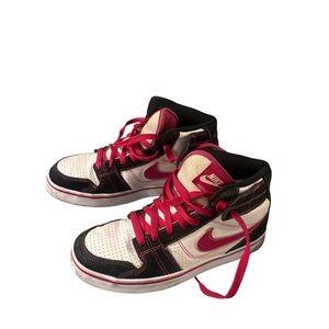Nike Black and Pink High-Top Sneakers